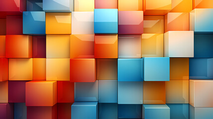 Fototapeta na wymiar 3D rendering, abstract geometric background, simple cube square shape