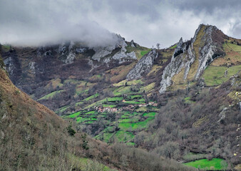 Los Tornos village, El Raigosu valley, Laviana municipality, Asturias, Spain