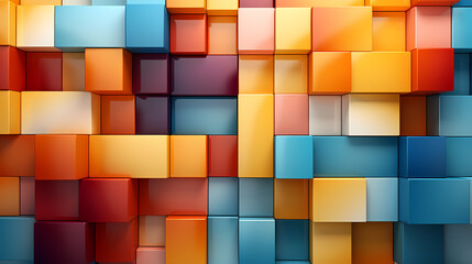 3D rendering, abstract geometric background, simple cube square shape