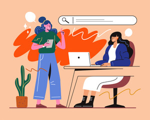 Work Office Illustration Set