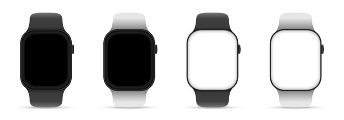 Smart watch device templates. Realistic vector smart watch illustration. Smart watch hand wearable accessory.