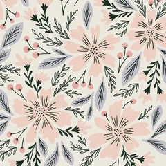 Türaufkleber seamless pattern floral blossom textile illustration © Rian