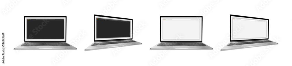 Poster realistic laptop mockup with browser window. realistic laptop with web browser.