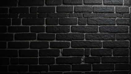 A close-up of a dark brick wall, suitable for use as a background or wallpaper - obrazy, fototapety, plakaty