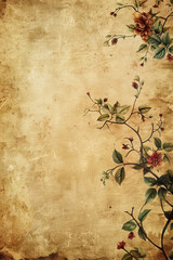 Vintage background with floral borders