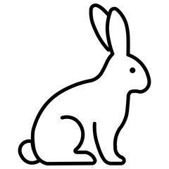Easter bunny in minimalist design. Easter bunny in black outlines