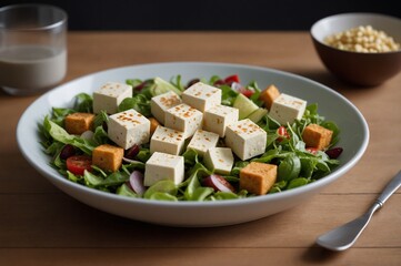Gourmet tofu salad bowl picture