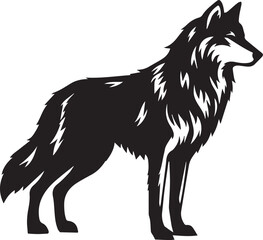Wolf Silhouettes EPS Wolf Vector Wolf Clipart	

