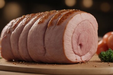 Delicious pork chop on wooden board picture