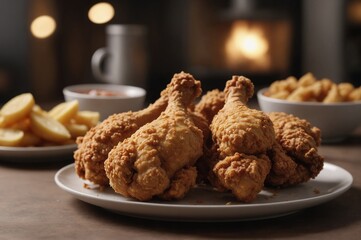 Composition of fried chicken