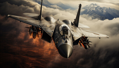 Powerful Combat Military Fighter Jet