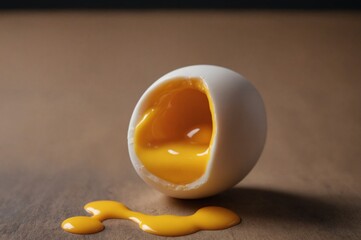 Rich egg yolk close-up photo
