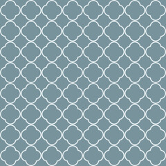Obraz premium Arabesque Mosaic. Geometric Trellis Tile. Quatrefoil Arabian Ethnic Tesselation. Seamless Persian Pattern. Traditional Seamless Moroccan pattern