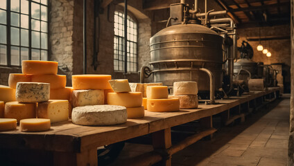 Beautiful vintage cheese factory traditional