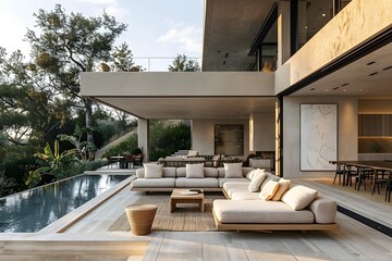 Outdoor view of a luxurious building with a clean, modern design