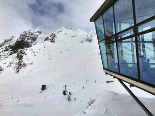 Whakapapa Ski Field, New Zealand - Aug 03 2023: Experience the exhilarating slopes of Whakapapa ski...