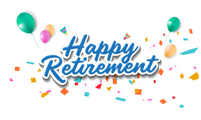 Happy Retirement lettering card, banner design