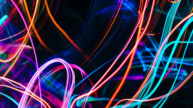3d rendered Abstract curve light lines background, dynamic colorful image.