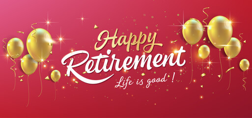 Happy Retirement lettering card, banner design