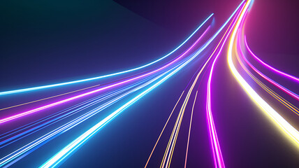 Fototapeta na wymiar 3d rendered motion speed of light neon wallpaper