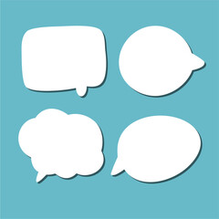 Set of white speech bubble with shadow isolated backgroud. space for text. abstract blank area for rill text of font.