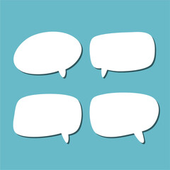 Set of white speech bubble with shadow isolated backgroud. space for text. abstract blank area for rill text of font.