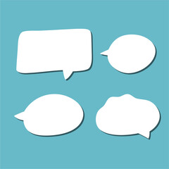 Set of white speech bubble with shadow isolated backgroud. space for text. abstract blank area for rill text of font.