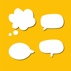 Set of white speech bubble with shadow isolated backgroud. space for text. abstract blank area for rill text of font.