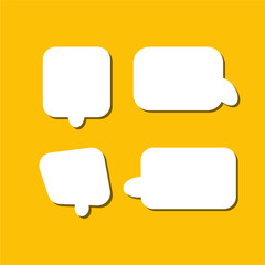 Set of white speech bubble with shadow isolated backgroud. space for text. abstract blank area for rill text of font.