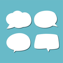 Set of white speech bubble with shadow isolated backgroud. space for text. abstract blank area for rill text of font.
