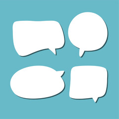 Set of white speech bubble with shadow isolated backgroud. space for text. abstract blank area for rill text of font.