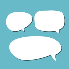 Set of white speech bubble with shadow isolated backgroud. space for text. abstract blank area for rill text of font.