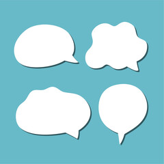Set of white speech bubble with shadow isolated backgroud. space for text. abstract blank area for rill text of font.