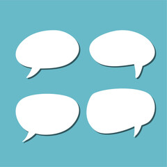 Set of white speech bubble with shadow isolated backgroud. space for text. abstract blank area for rill text of font.
