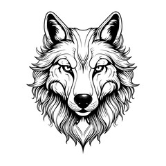 wolf head vector