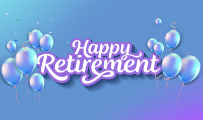 Happy Retirement lettering card, banner design