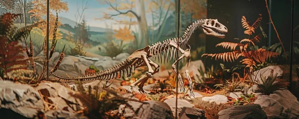 Fotobehang a skeleton of a dinosaur © Aliaksandr Siamko