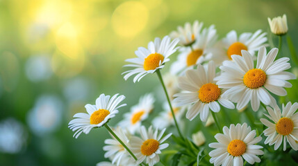 Daisies in Bloom with Sunlight and Summer Vibrance