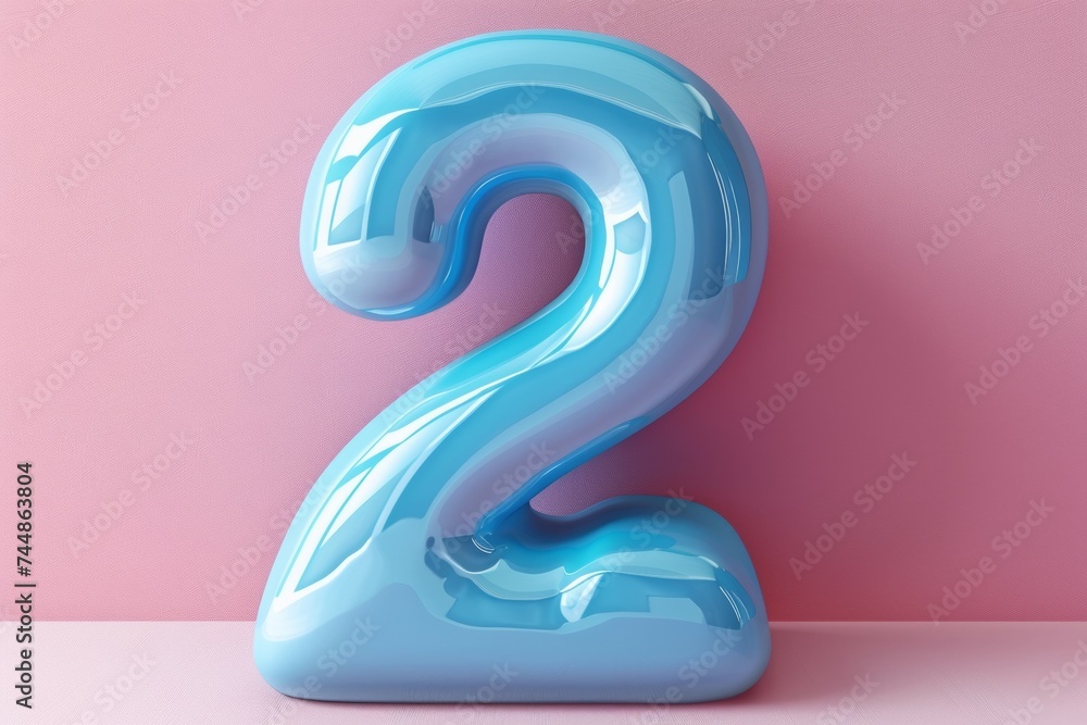 Poster numeral 2 two, date or birthday concept. background with selective focus and copy space