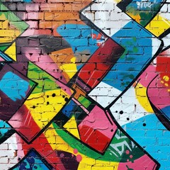 a wall with colorful graffiti