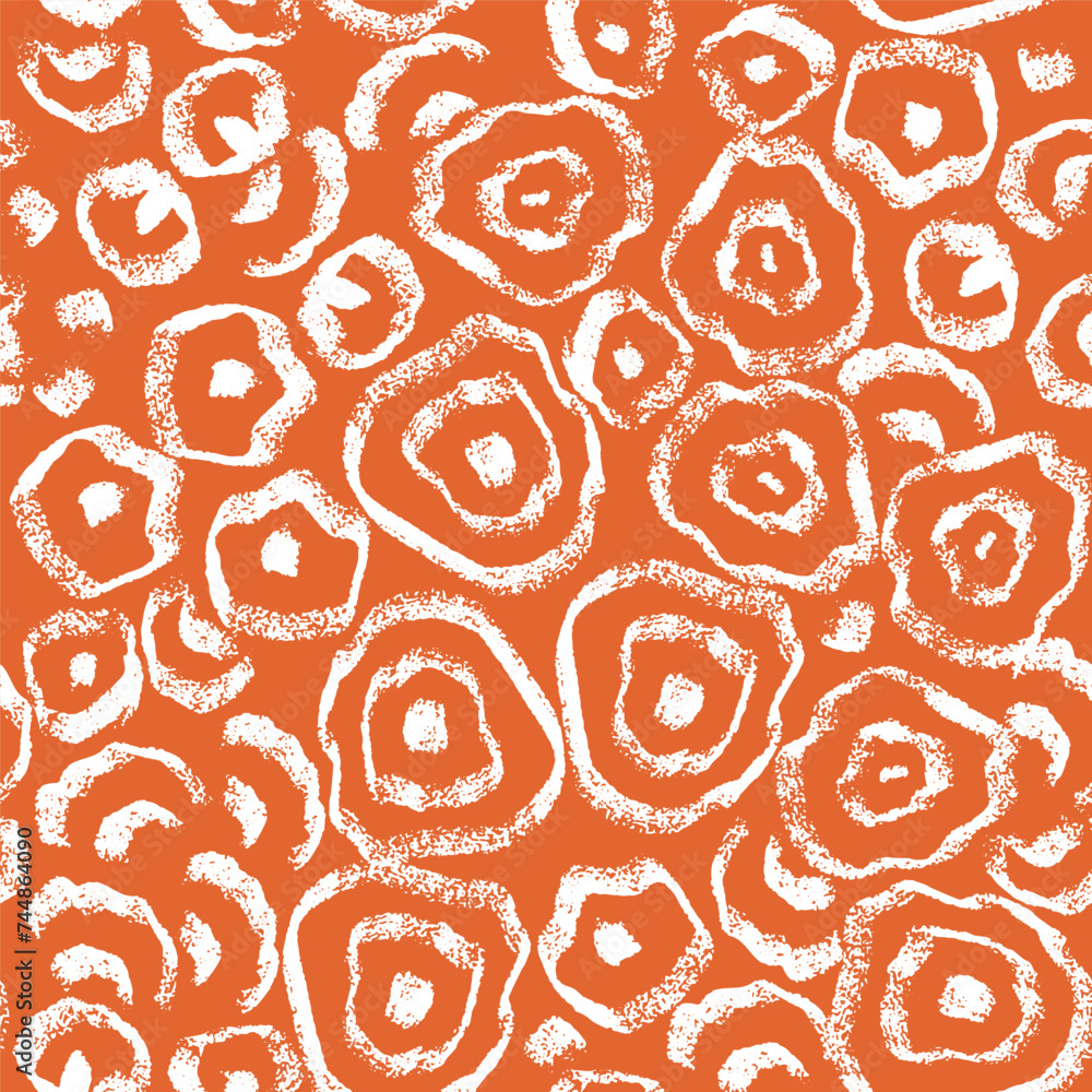 Poster vector abstract seamless pattern with organic textured round shapes. curvy linear shapes background.