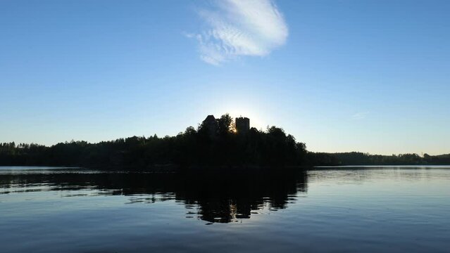 Castle Lichtenfels and Lake Ottenstein on a Sunny Afternoon in June in Austria