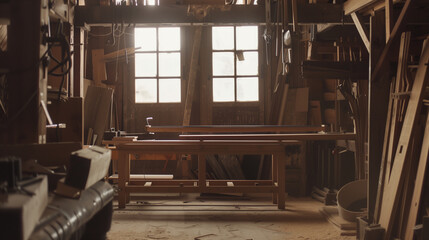 Woodworker Mastering Carpentry in Workshop
