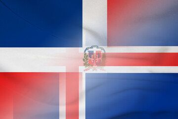 Dominican Republic and Iceland national flag international contract ISL DOM