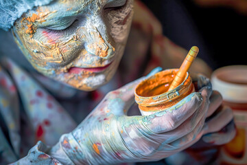 Fototapeta premium Woman with body full of paint