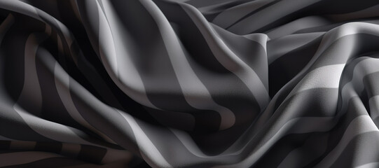 grayscale fabric waves, cloth 1 - obrazy, fototapety, plakaty