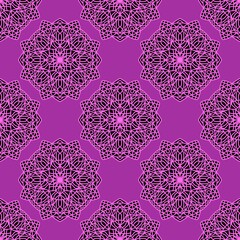 Abstract geometric floral seamless mandala pattern for fabrics and linens and wrapping paper and fashion