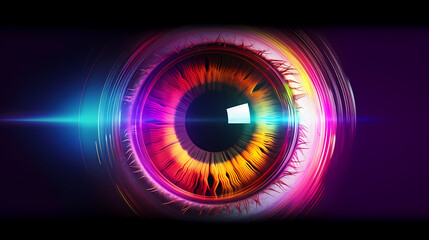 Extreme close-up of digital eye concept with abstract retina and pupil - obrazy, fototapety, plakaty