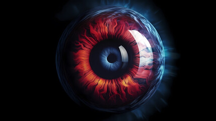 Extreme close-up of digital eye concept with abstract retina and pupil - obrazy, fototapety, plakaty