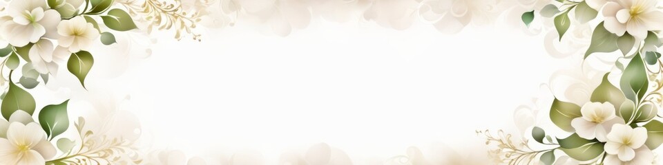 Obraz premium Watercolor vintage floral frame white flowers on watercolor grunge beige background. Style retro invitations or congratulations on wedding, Valentine's or birthday or Mother's Day or Women's Day templ